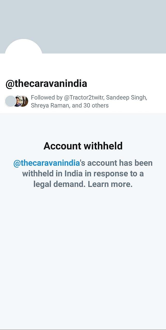 Caravan, Kisan Ekta Morcha Among Twitter Pages ‘Withheld in India’