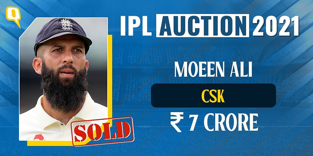 Chennai Super Kings bagged English all-rounder Moeen Ali for Rs 7 crore.