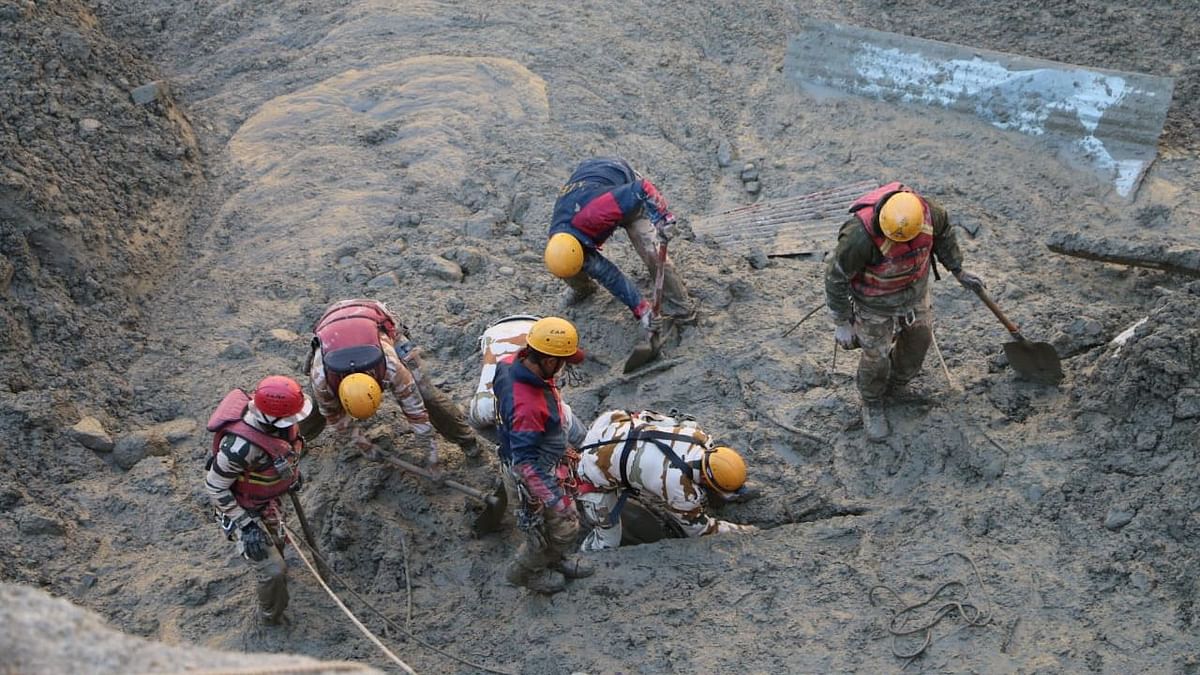 Some pictures from 7 Feb when ITBP officials started digging to find out the way to a tunnel near Tapovan, Chamoli, Uttarakhand to rescue 12 trapped persons. Image used for representation.