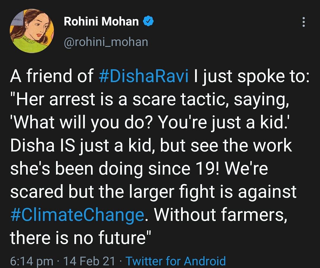 Climate activist Disha Ravi has been charged with sedition and arrested on 13 February. 