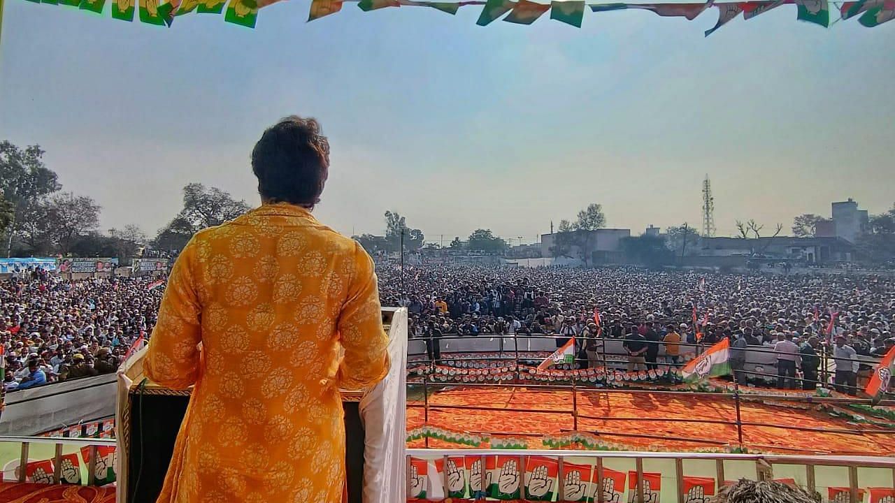 Keeping up the attack on the Narendra Modi government over farm laws, Congress leader Priyanka Gandhi on Saturday, 20 February, said that the Prime Minister smiled when farmer’s union leader Rakesh Tikat wept in front of the media.
