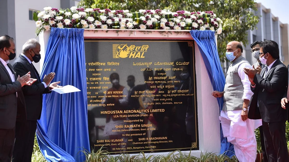 Rajnath Singh inaugurated Hindustan Aeronotics Limited (HAL) new LCA-Tejas Production Line in Bengaluru.