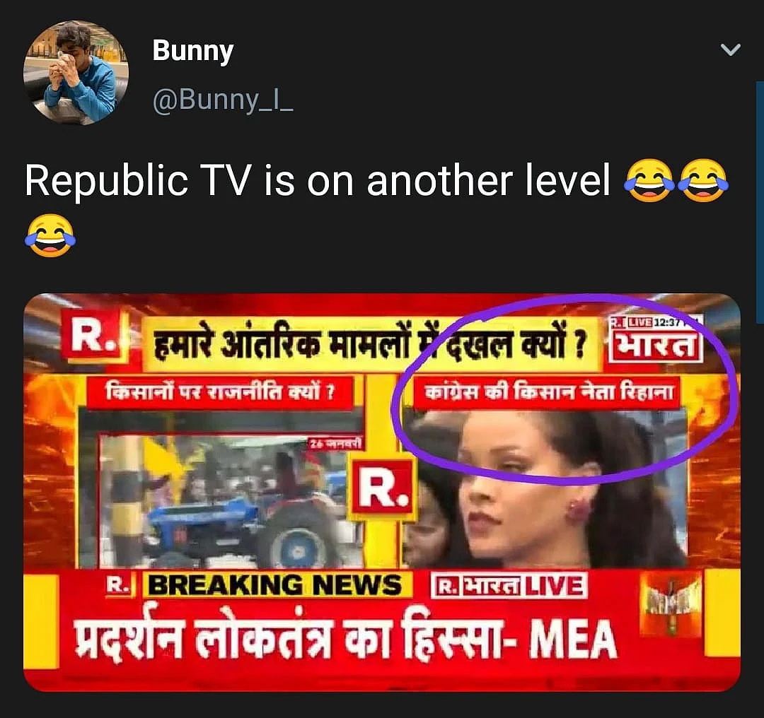 Netizens React to News Channels Reporting on Rihanna's Tweet