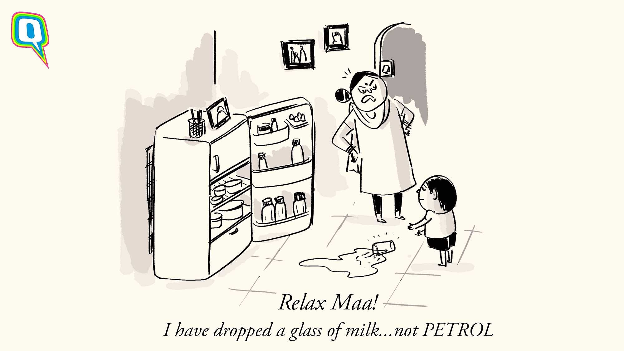 Maybe it’s a good thing that your child is speaking up about rising petrol prices. Even if it’s over spilt milk.