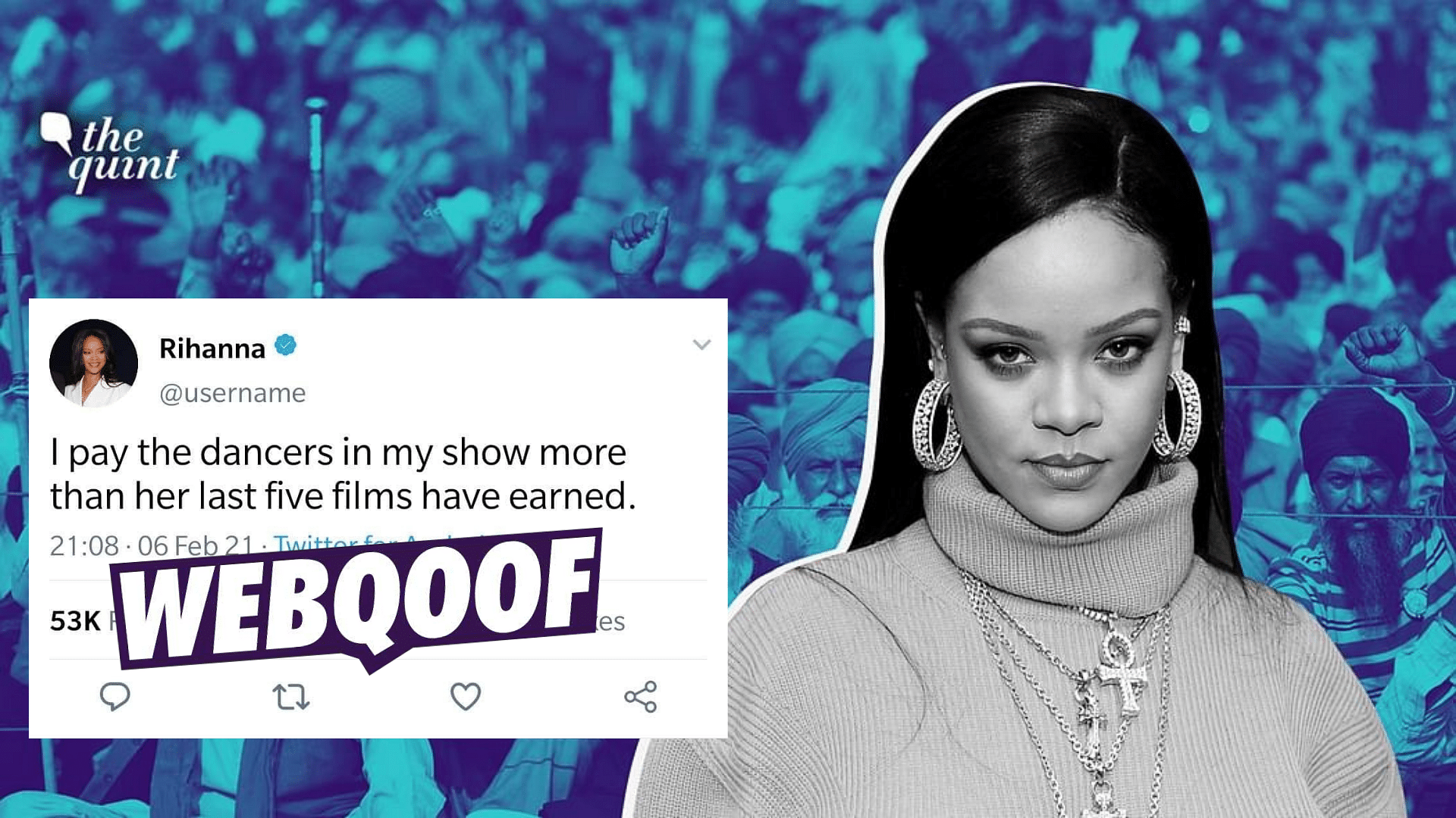 An edited screenshot of a tweet by pop star Rihanna, seemingly taking a dig at Bollywood actor Kangana Ranaut, has gone viral on social media. 