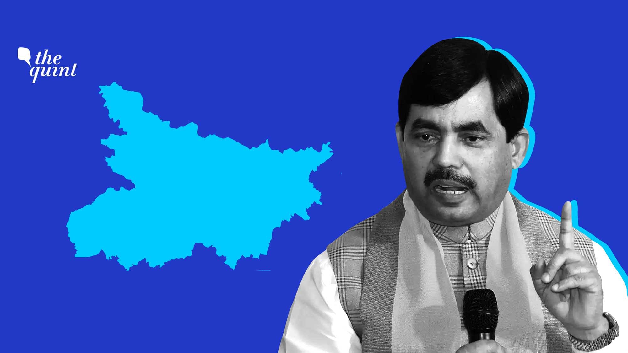 Image of Bihar map and Shahnawaz Hussain used for representational purposes.