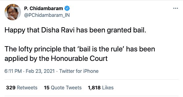 Ravi has also been directed to furnish two sureties of Rs 1 lakh each for her release.