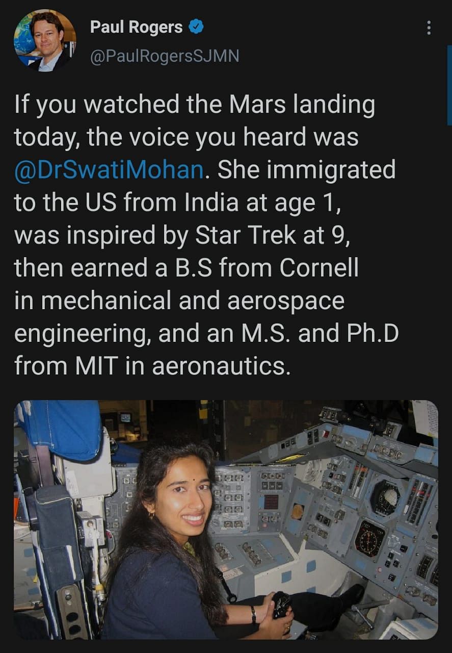 “I want to do that. I want to find new and beautiful places in the universe,” said Dr  Swati Mohan.
