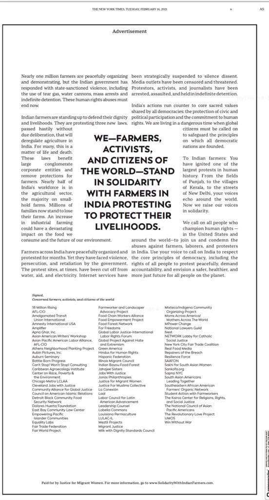 The advertisement urged  global citizens  to help safeguard democratic principles.