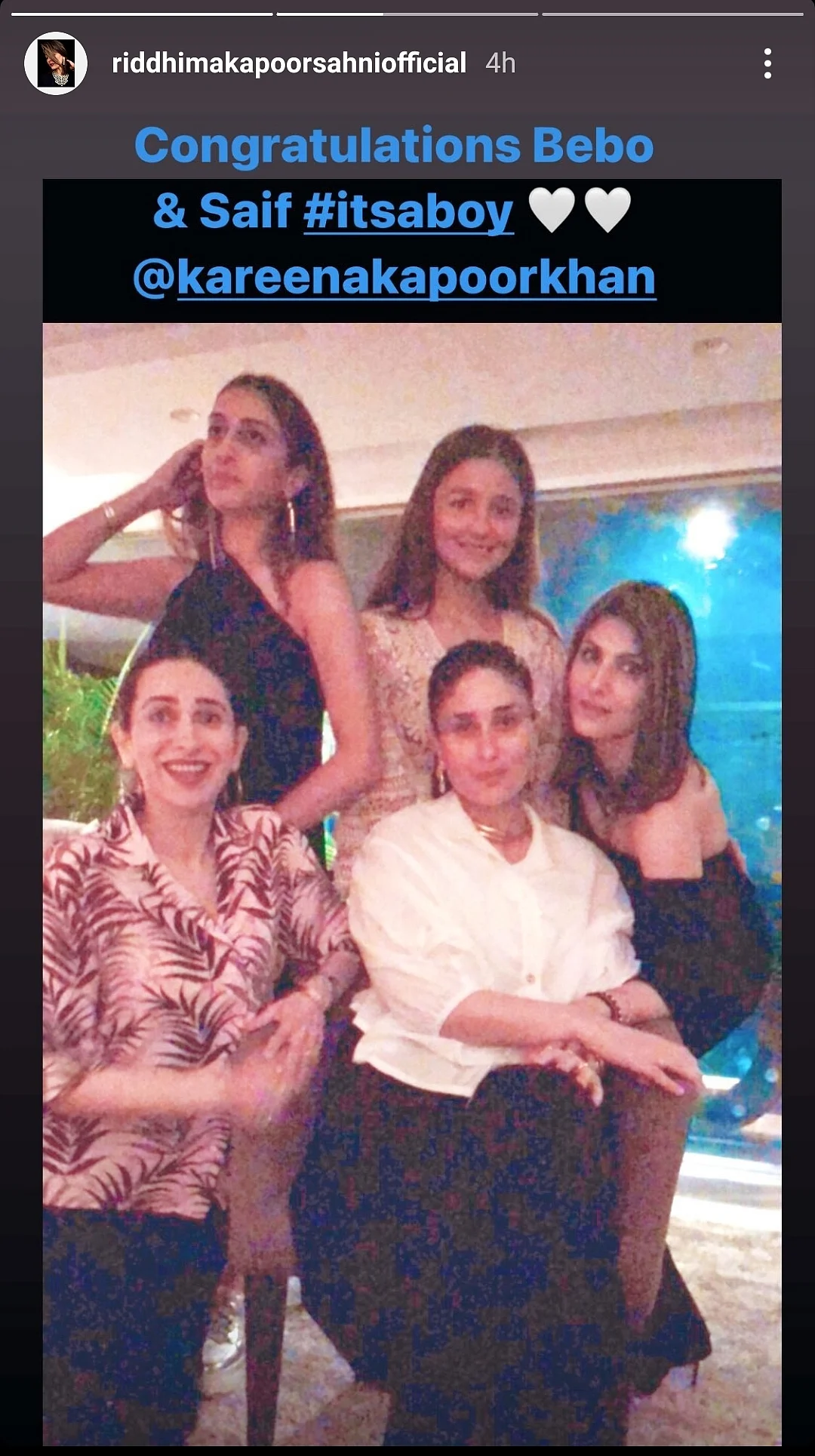 Karisma, Riddhima, Neetu Kapoor Congratulate Saif & Kareena