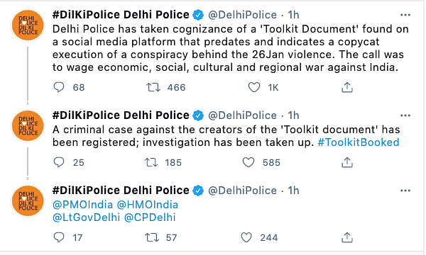  Delhi Police alleged that the ‘toolkit’ in question was “linked to a pro-Khalistani group”.