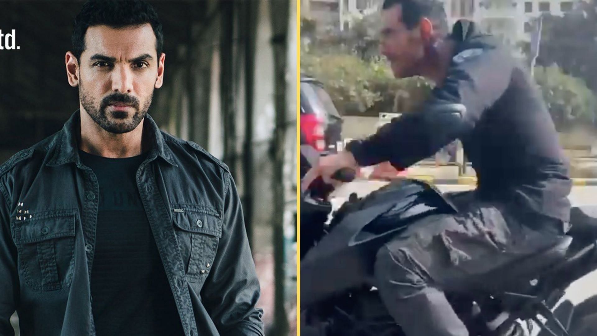 John Abraham has been called out for not wearing a helmet while performing a bike stunt.
