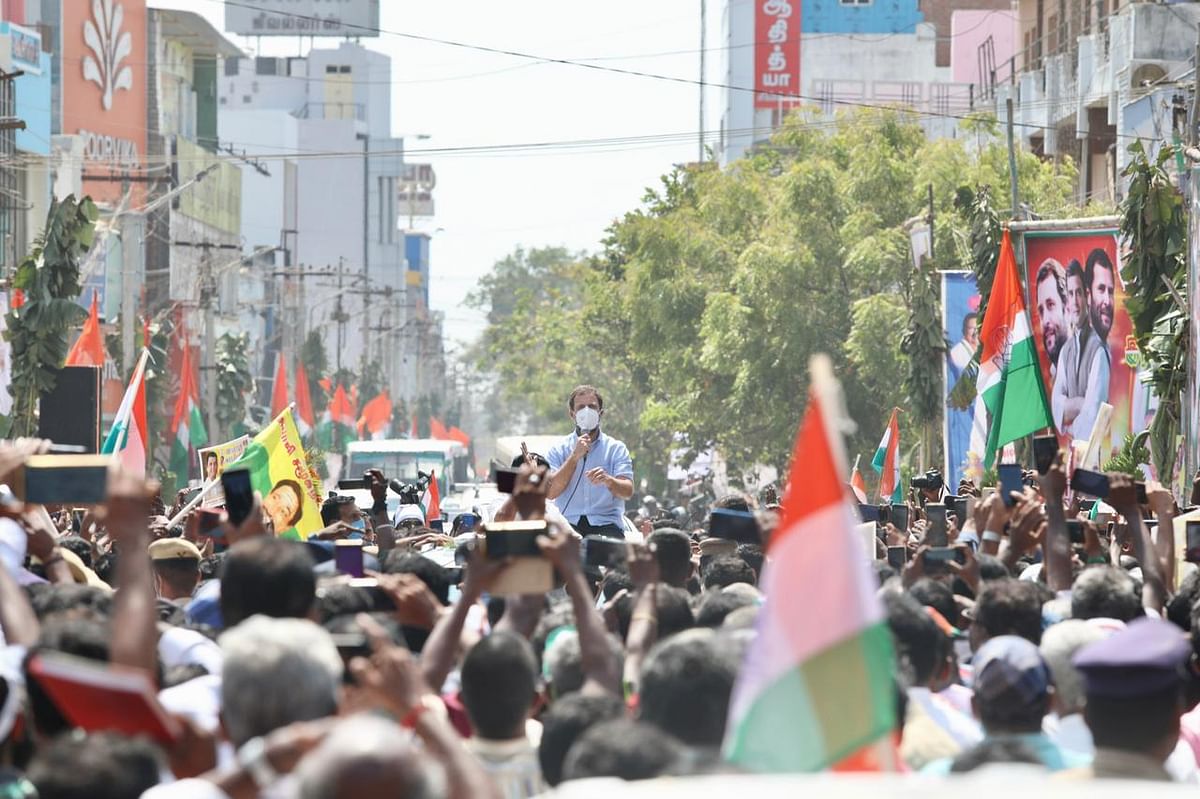Speaking in Tamil Nadu’s Thoothukudi, Congress leader Rahul Gandhi spoke about how democracy in India “is dead” 