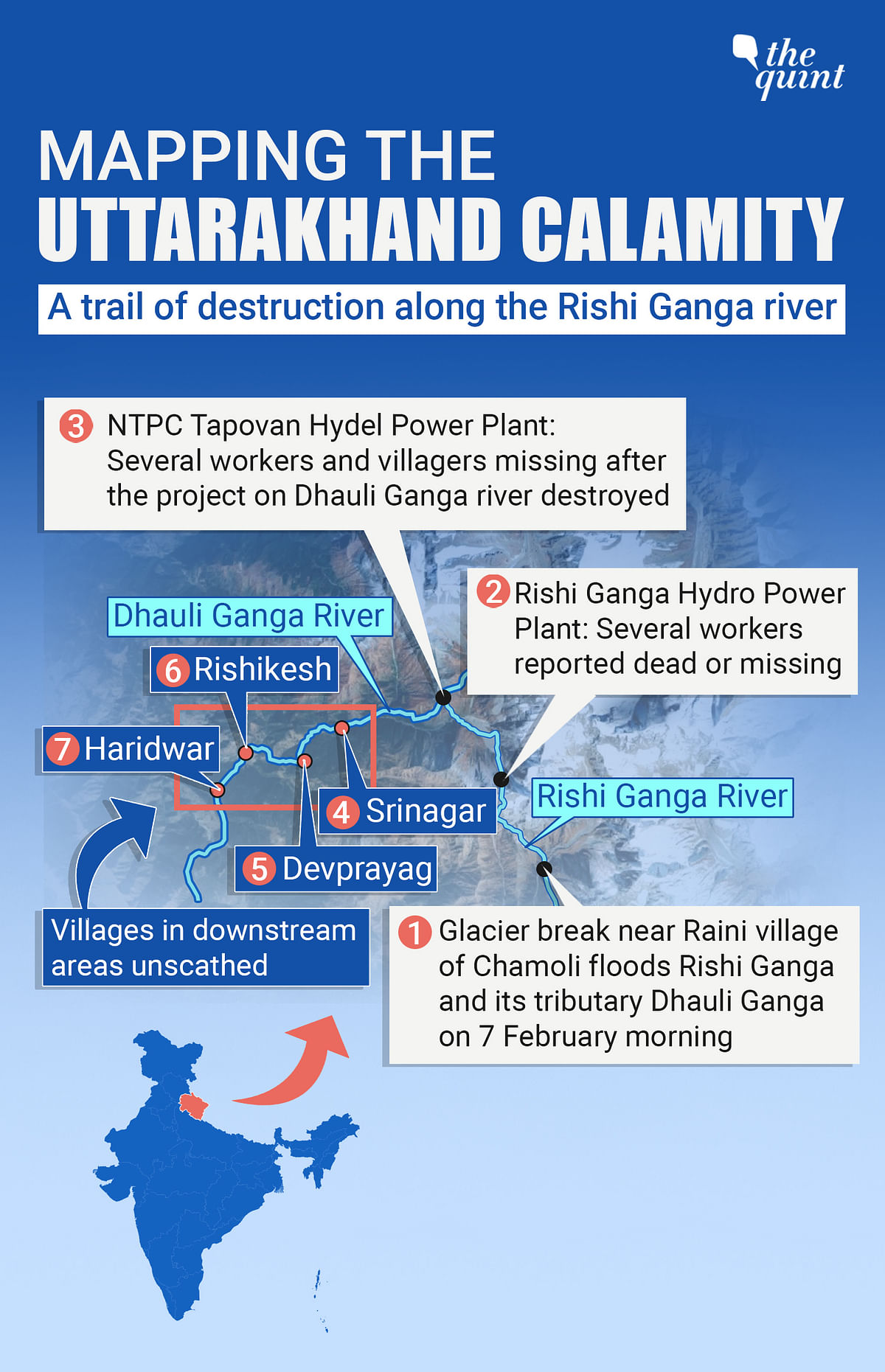 Here is a map tracing the destruction caused due to the Chamoli tragedy.