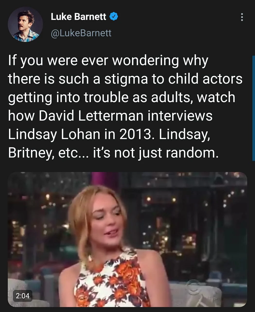 Letterman Called Out As Old Interview With Lindsay Lohan Surfaces
