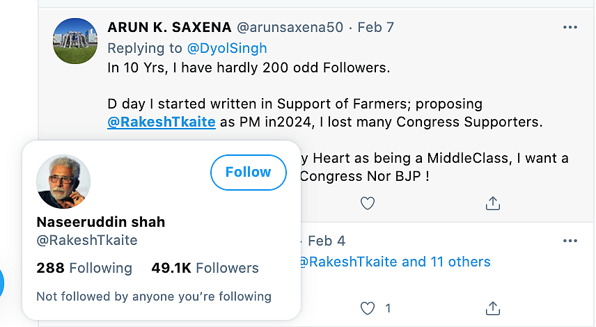 Fake Account of Naseeruddin Shah Crops up, Shares Misinformation