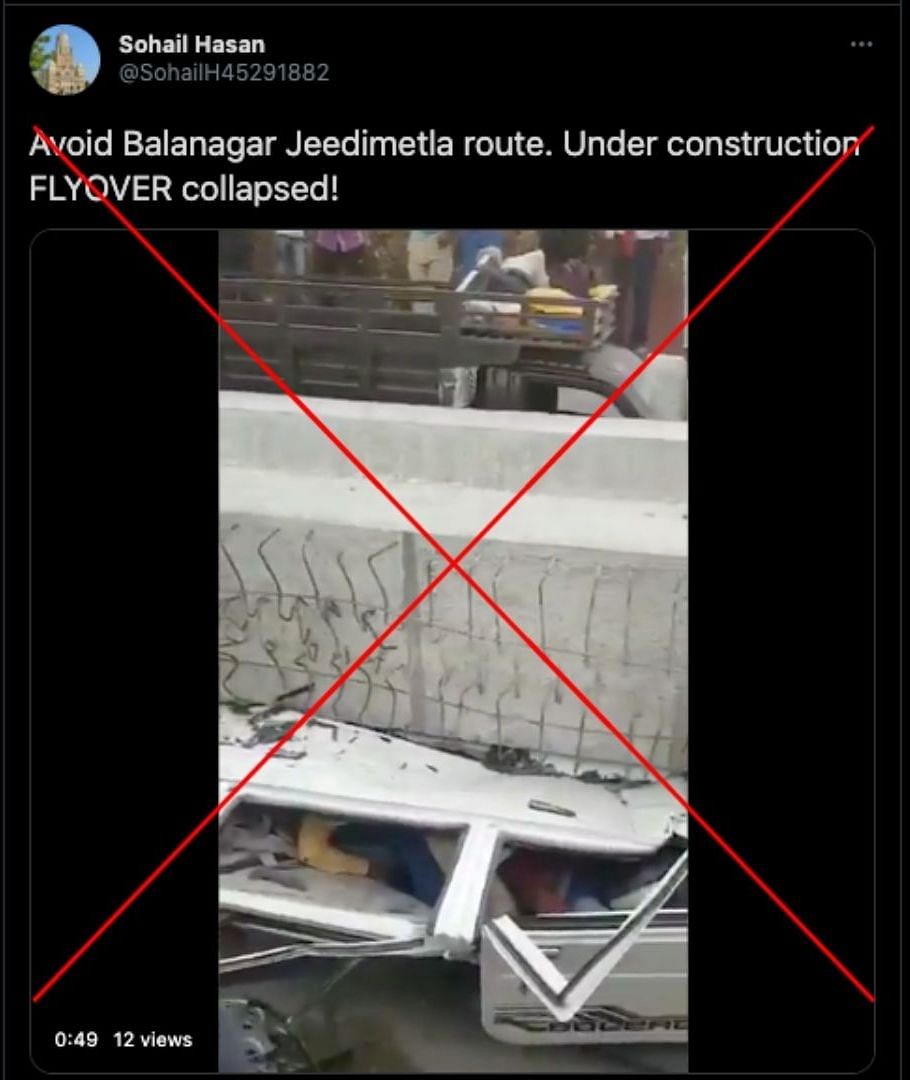 Old video of a flyover collapse in Varanasi has resurfaced with a false claim that it is from Hyderabad.