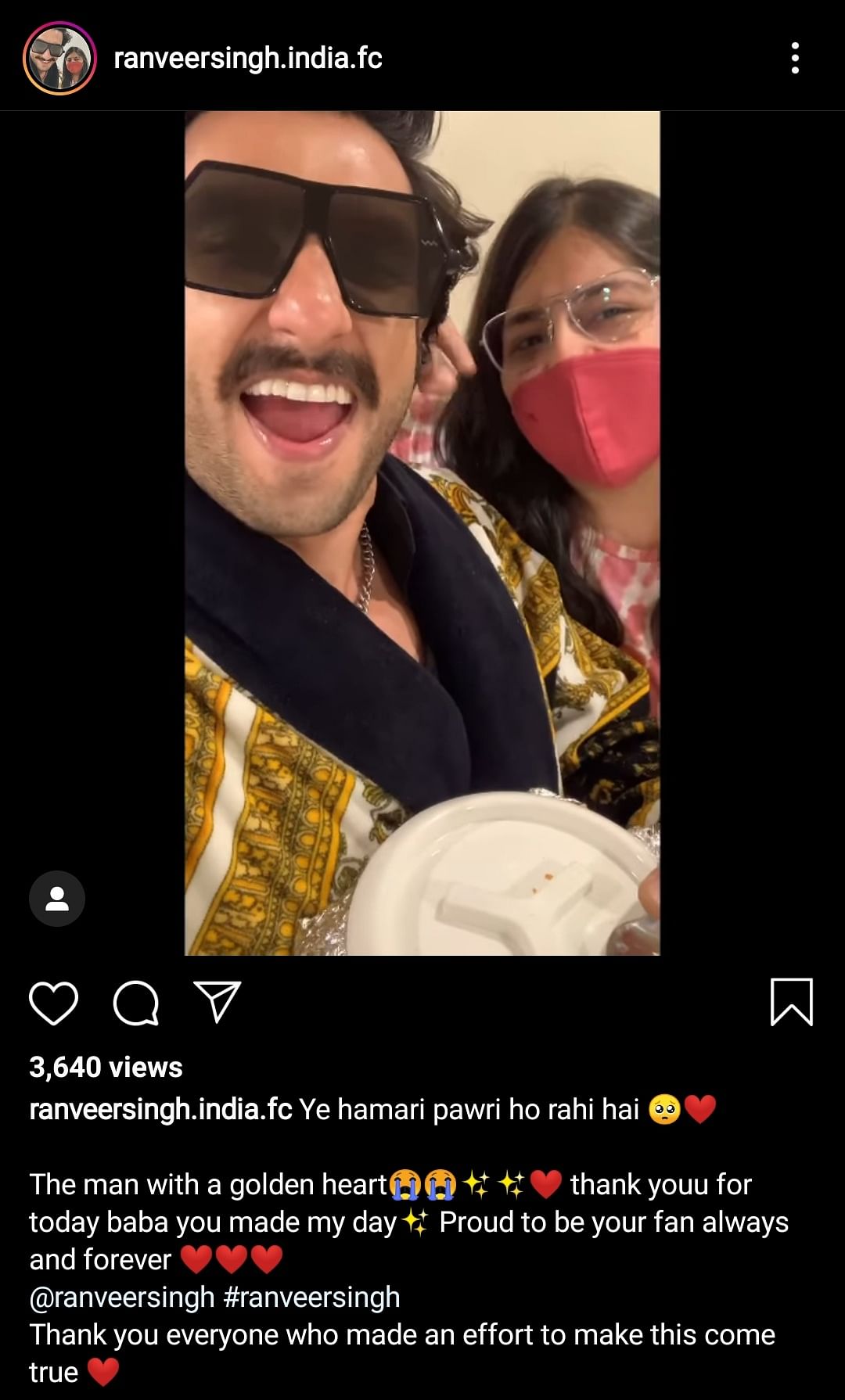 Ranveer Singh records hilarious video with a fan, on the 'pawri' trend.