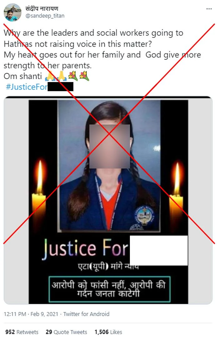 Photo of UP Minor Shared as 8-Year-Old Murder Victim in Kolkata