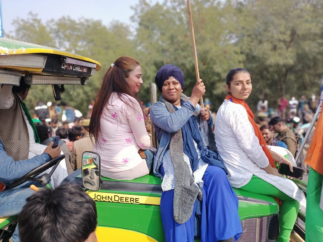 Ammini at the farmers’ protest in Delhi.