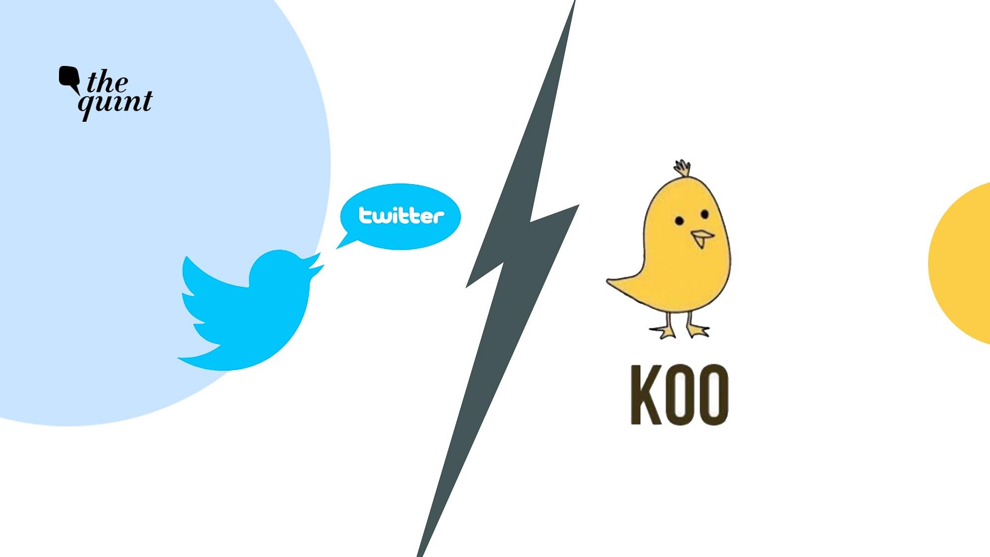 Symbols of Twitter &amp; KOO used for representational purposes.