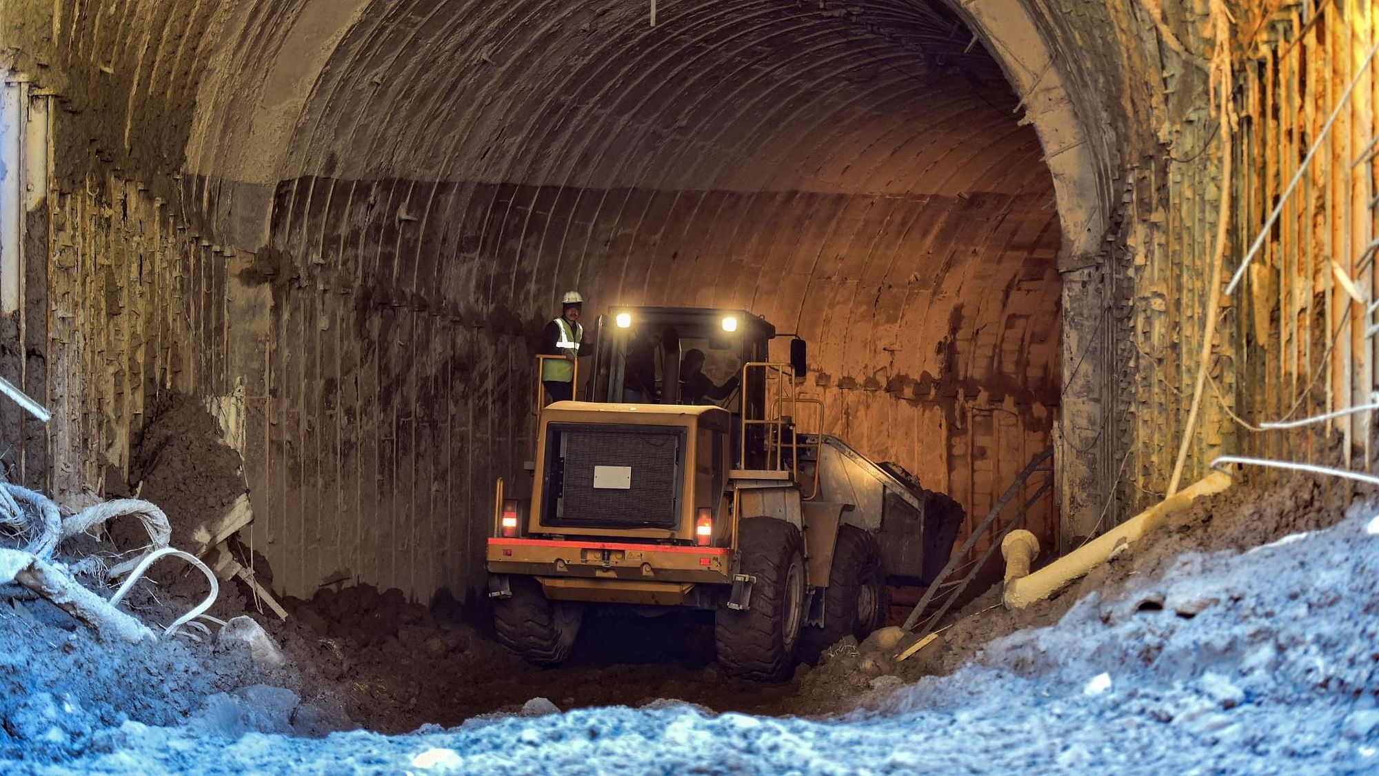 Rescue operations continue at Tapovan Tunnel, following the glacier burst in Joshimath, causing a massive flood in the Dhauli Ganga river, in Chamoli district of Uttarakhand.