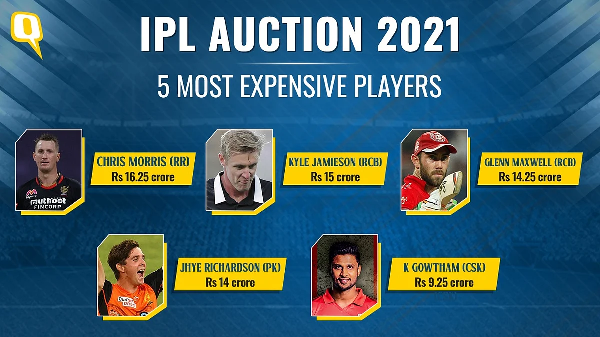 IPL Auction 2021: Morris, Maxwell, Gowtham Among the Biggest Buys