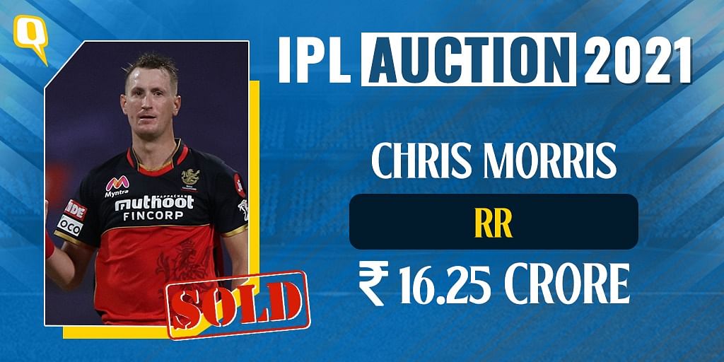 Chris Morris will turn out for the Rajasthan Royals in IPL 2021. 