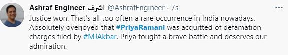 Priya Ramani was acquitted  in defamation case by MJ Akbar for levelling sexual harassment allegations against him.