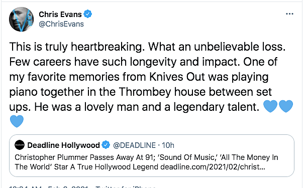 'The Sound of Music' Actor Christopher Plummer Passes Away
