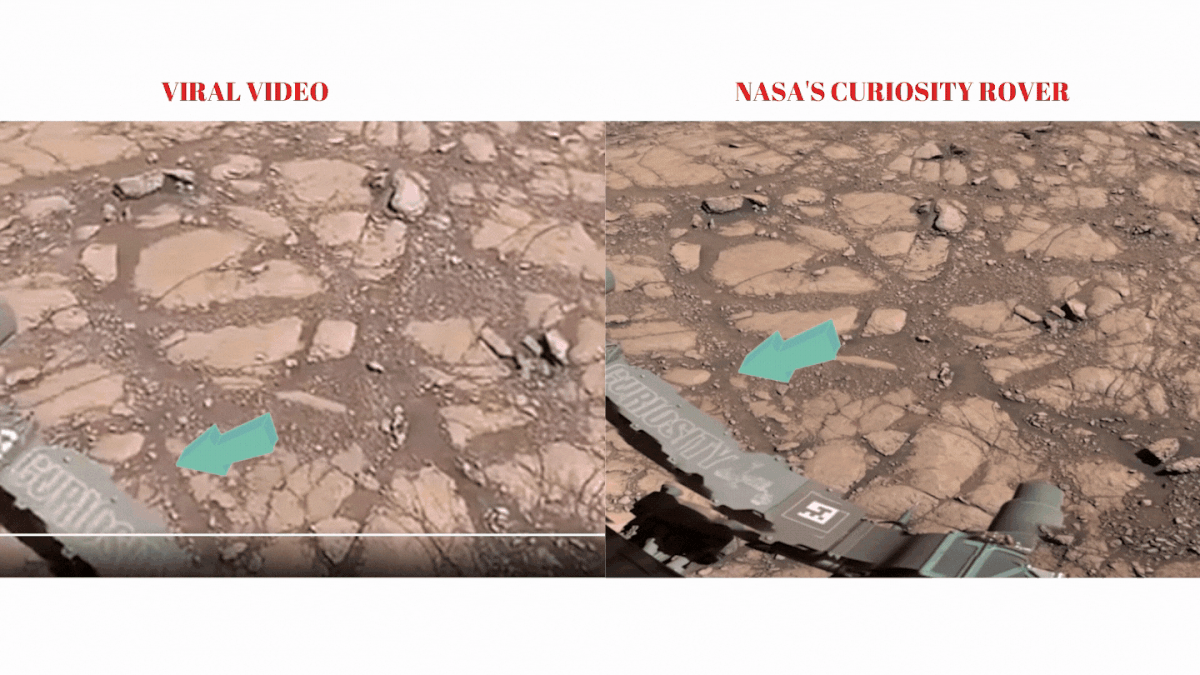 The video shows footage that was collected by NASA’s Curiosity Rover.