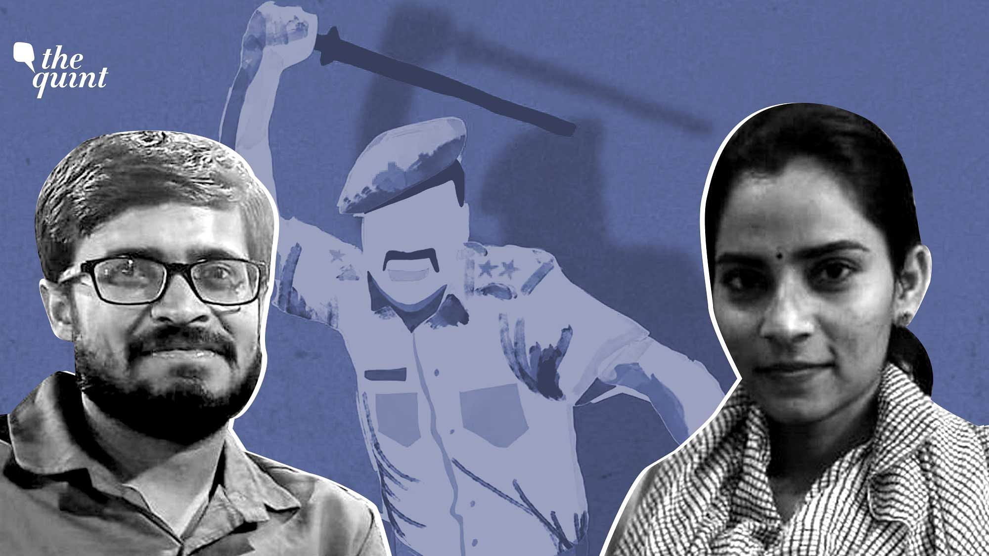 Shiv Kumar (L) and Nodeep Kaur (R) have alleged custodial beatings by the Haryana Police.