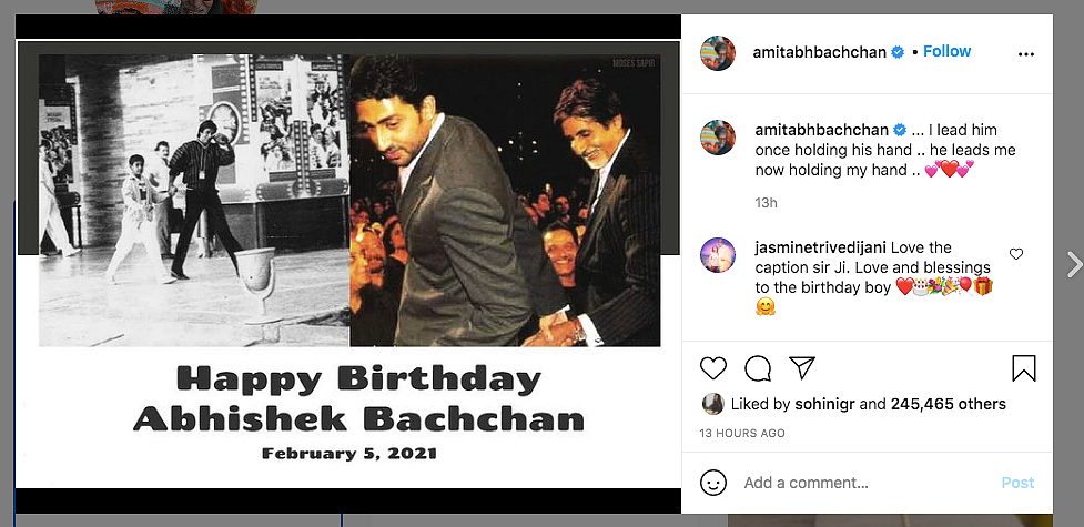 Big B to Navya Nanda, Wishes Pour in for Abhishek on His Birthday