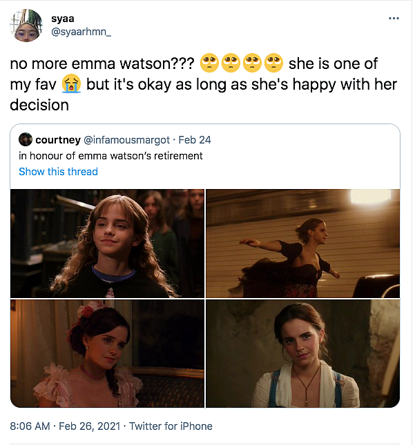 Emma Watson to Retire From Acting? Manager Responds to Rumours