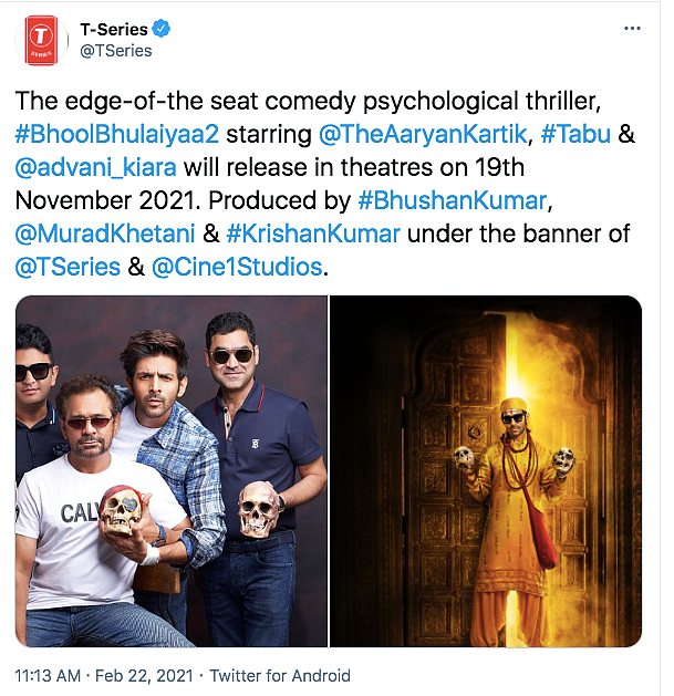 Kartik Aaryan, Kiara's 'Bhool Bhulaiyaa 2' Gets a Release Date