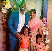 Jonah and Swetha Batambuze with their kids.