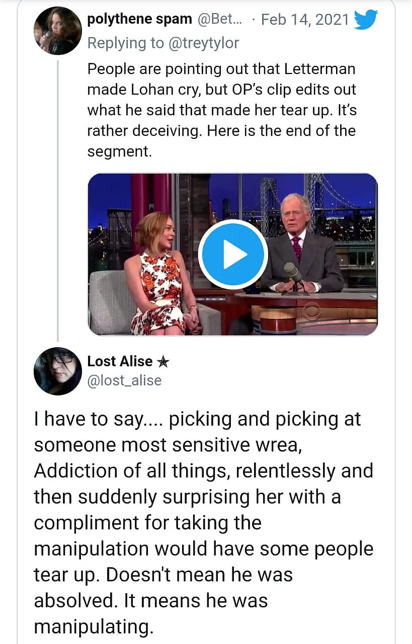 Letterman Called Out As Old Interview With Lindsay Lohan Surfaces