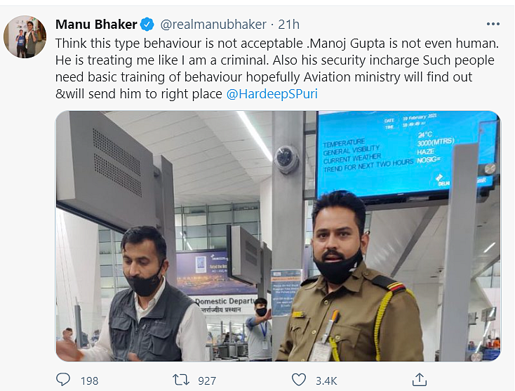 Manu Bhaker’s tweet 