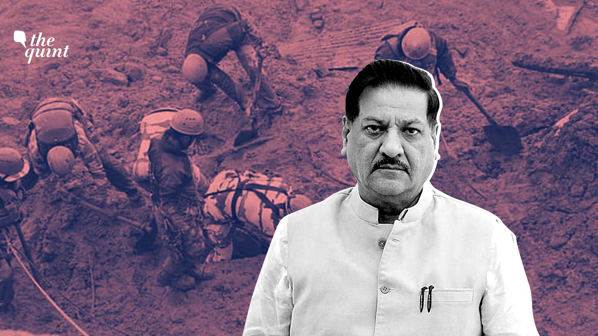 Image from 2021 Uttarakhand disaster and that of former Maharashtra CM Prithviraj Chavan used for representational purposes.