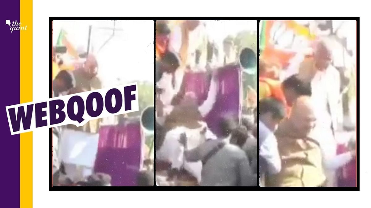 Old Clip of Amit Shah Falling off a Vehicle in MP Shared as Recent