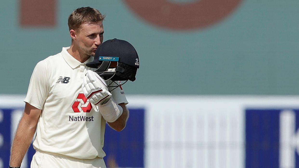Joe Root after scoring his double hundred in Chennai.&nbsp;