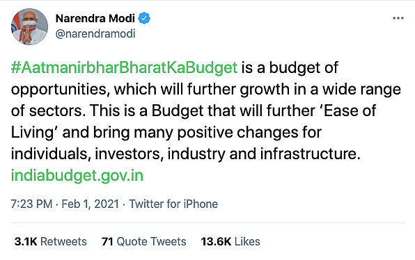 PM Modi’s tweet.