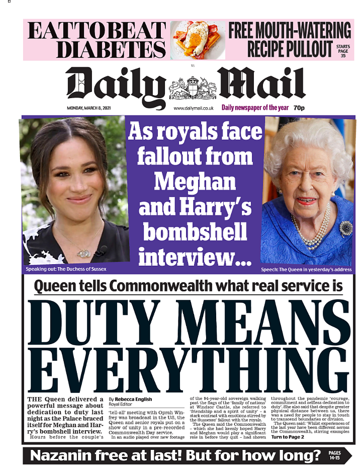 British tabloids are targeting American actress Meghan Markle after her explosive interview with Oprah Winfrey