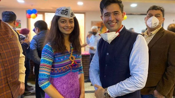 Former Miss India Delhi Mansi Sehgal on Monday, 1 March, joined the Aam Aadmi Party (AAP). MLA Raghav Chadha was also present at the occasion.
