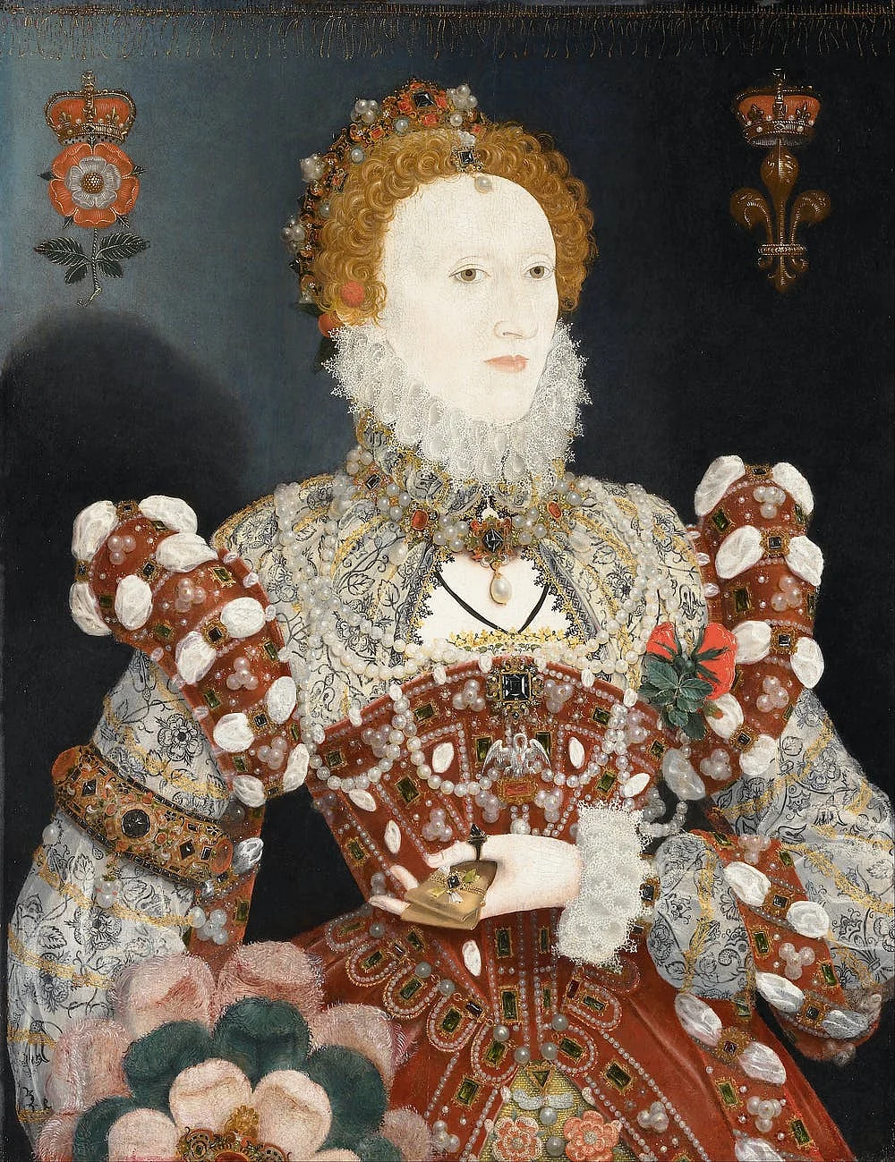 Elizabeth I: The Pelican Portrait by Nicholas Hilliard, circa 1575.
