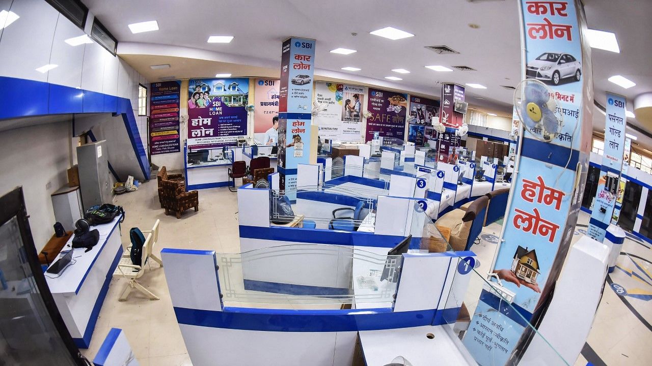 A branch of State Bank of India (SBI) wears a deserted look during a two-day nationwide strike, called by United Forum of Bank Unions (UFBU), to protest against the proposed privatisation of two state-owned lenders, in Bikaner.