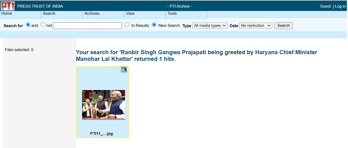 The image of Haryana Assembly’s Deputy Speaker Ranbir Singh Gangwa Prajapati with Hooda and Khattar is from 2019.