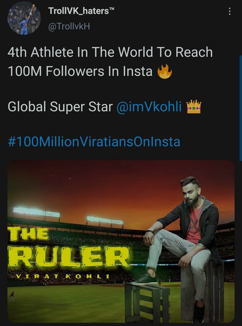 Virat Kohli has become the first Asian to reach this milestone on Instagram.