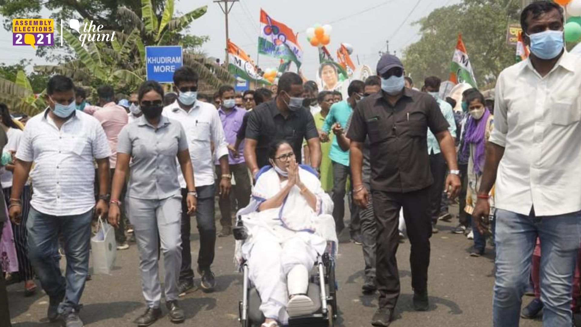 Image of an injured Mamata Banerjee has become the centrepiece of the TMC’s Bengal 2021 election campaign this time.