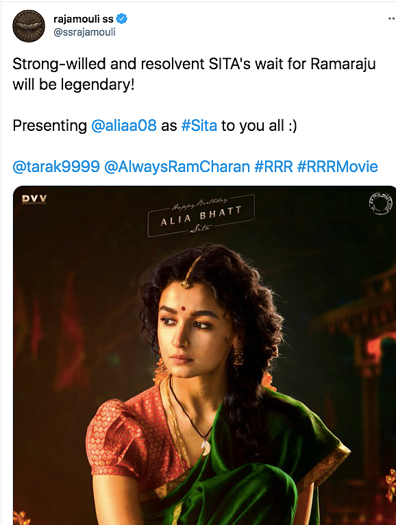 First Look of Alia Bhatt as Sita From Rajamouli's 'RRR' Unveiled